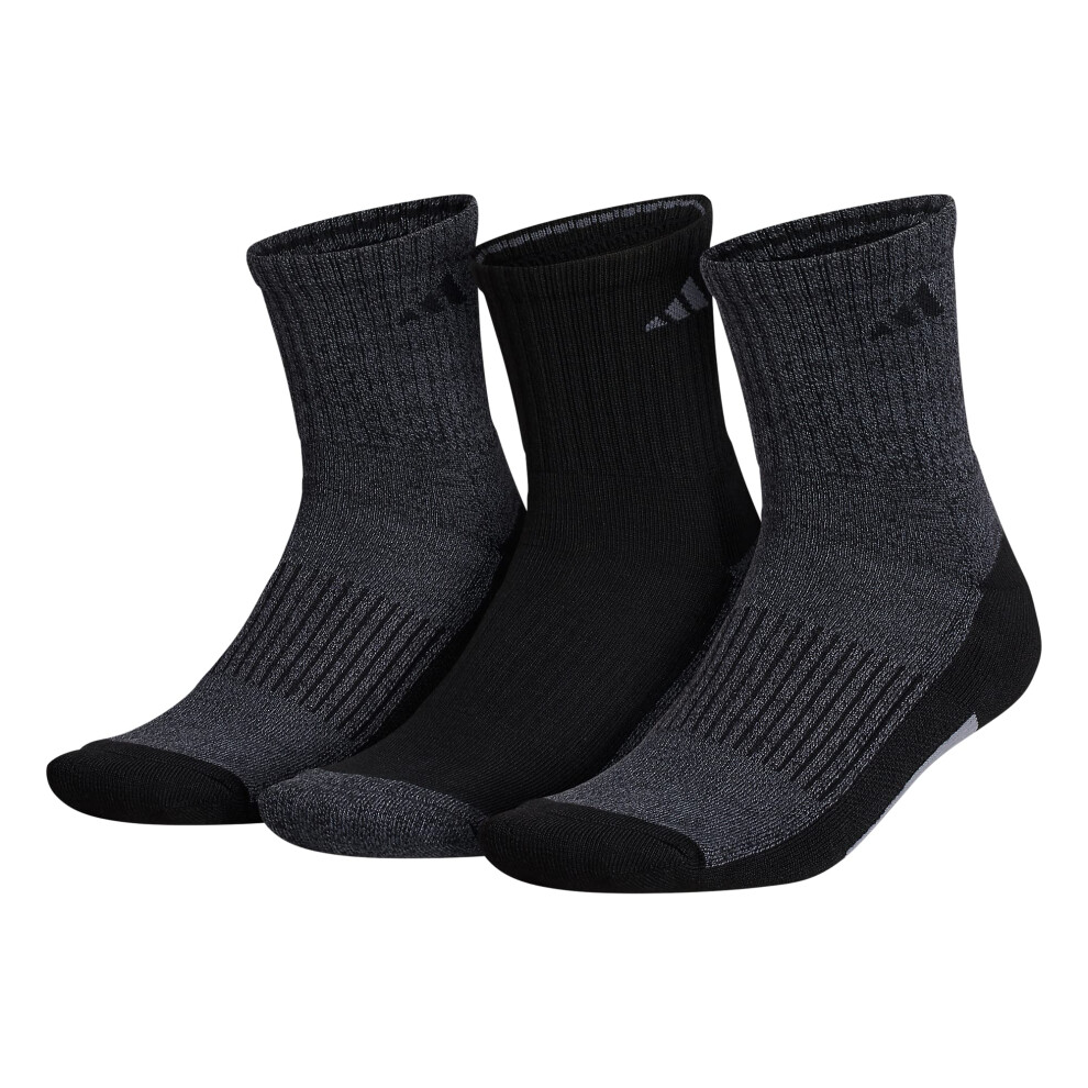 adidas Men's Cushioned X 3 Mid-Crew Socks (3-Pair)  Black/Onix Grey/Gr