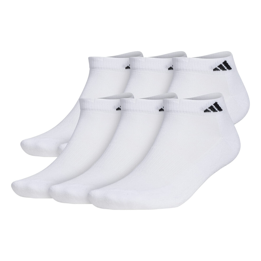 adidas mens Athletic Cushioned (6-pair) Low Cut Sock  White/Black  X-L