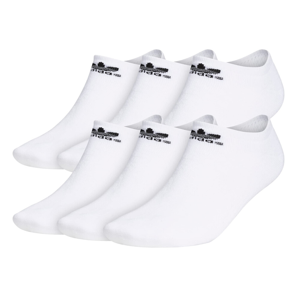 adidas Originals Trefoil No Show Socks (6-Pair)  White  Large