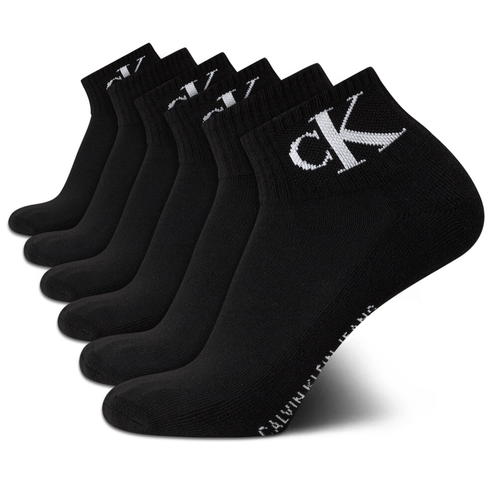 Calvin Klein Men's Cushioned Quarter Socks (6 Pack)  Size 7-12  Black