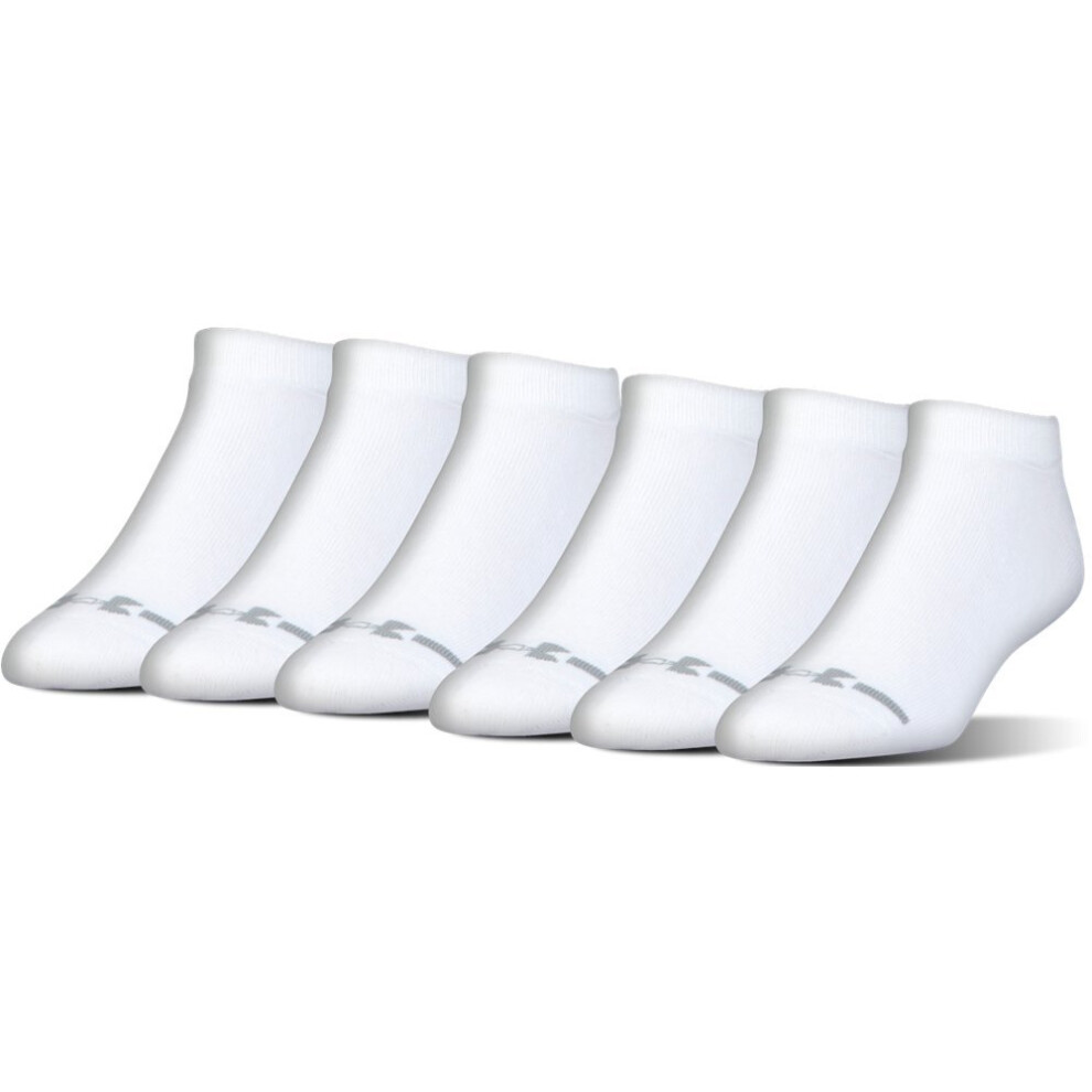 Under Armour Men's Charged Cotton No Show Socks  White  Large