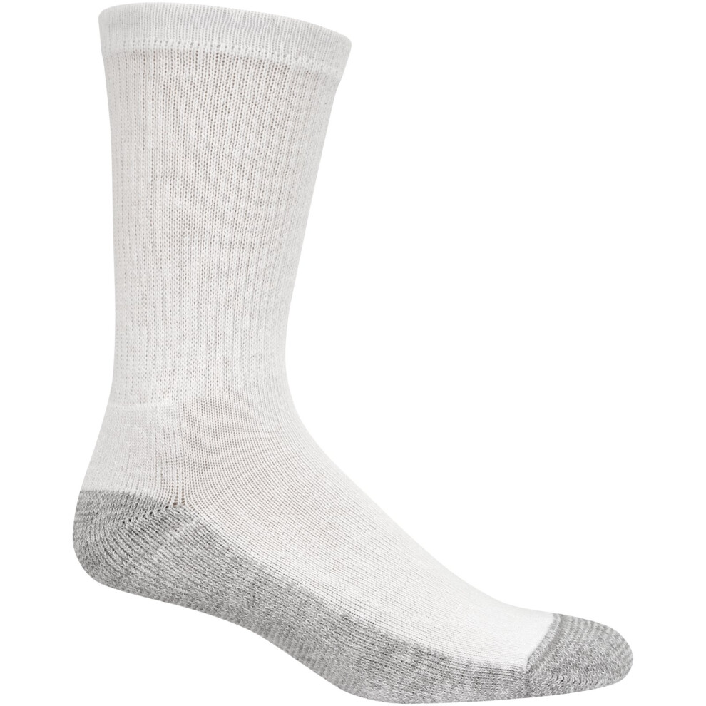 Fruit Of The Loom Men's 6 Pack Cushion Crew Socks  White  Sock Size:10