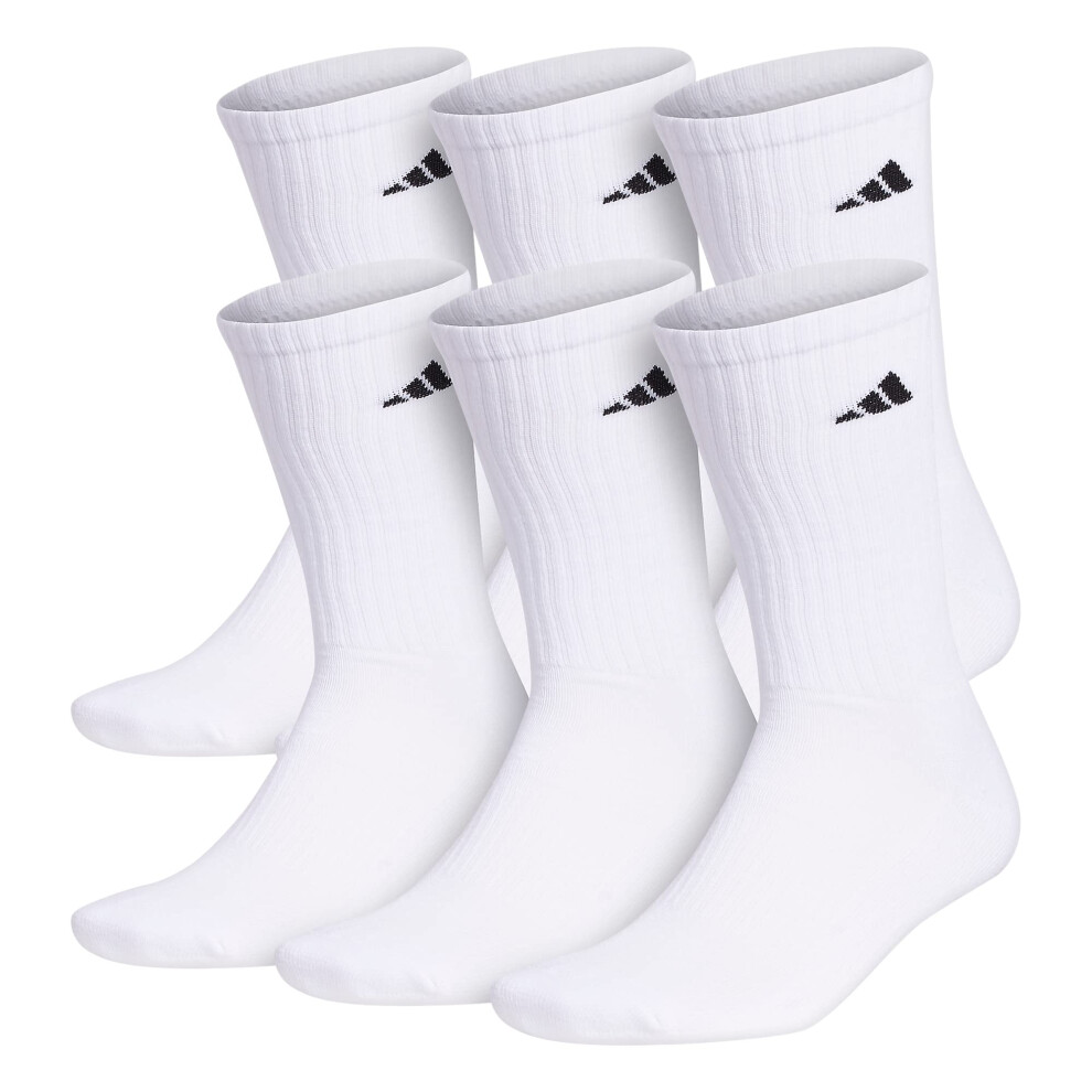 adidas Men's Athletic Cushioned Crew Socks with Arch Compression for a