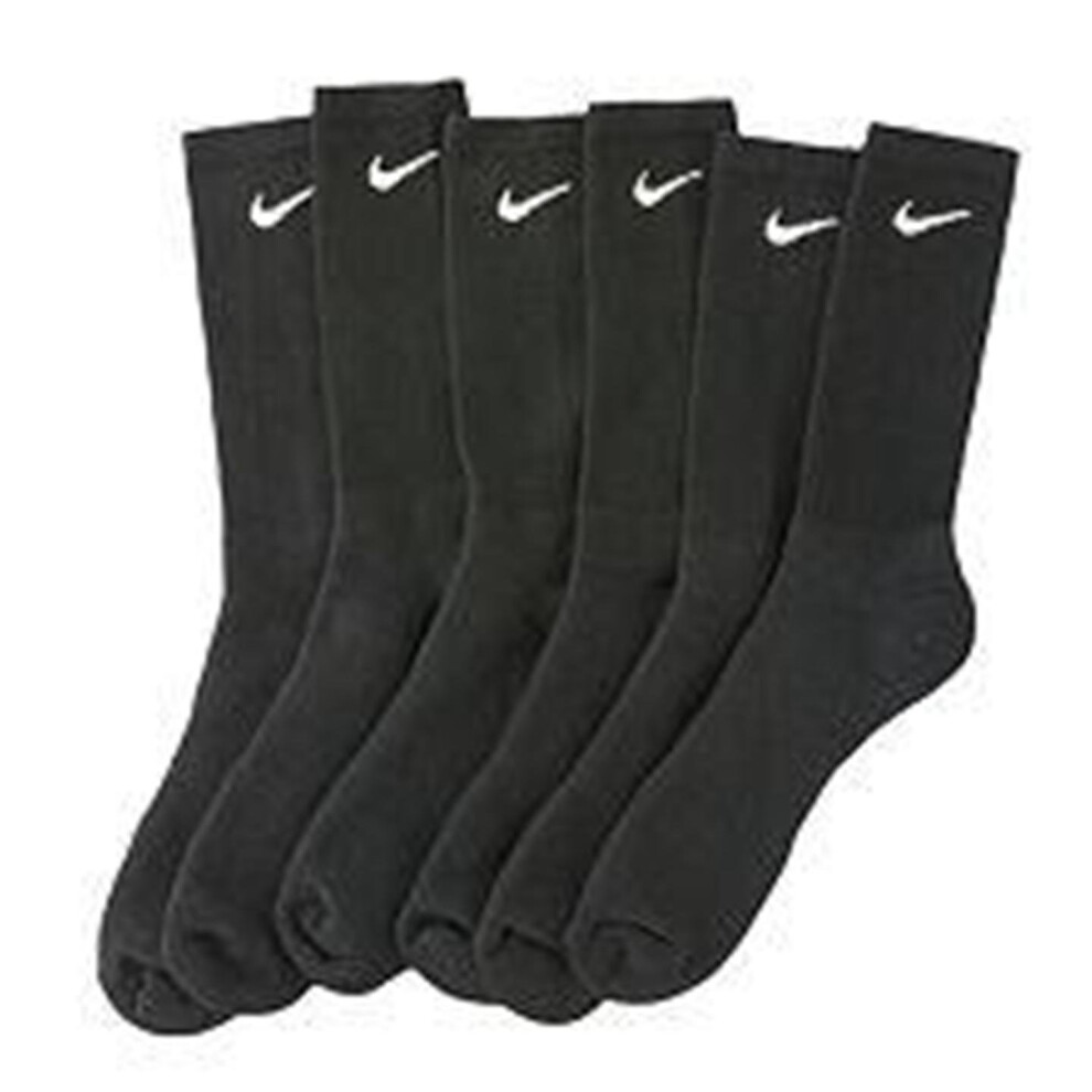 Nike Men's Soft-Dry Moisture Wicking Performance Crew Socks 6 Pack  Bl