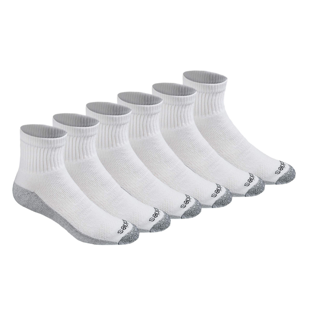 Dickies Men's Dri-Tech Moisture Control Quarter Socks (6  12  18  Whit