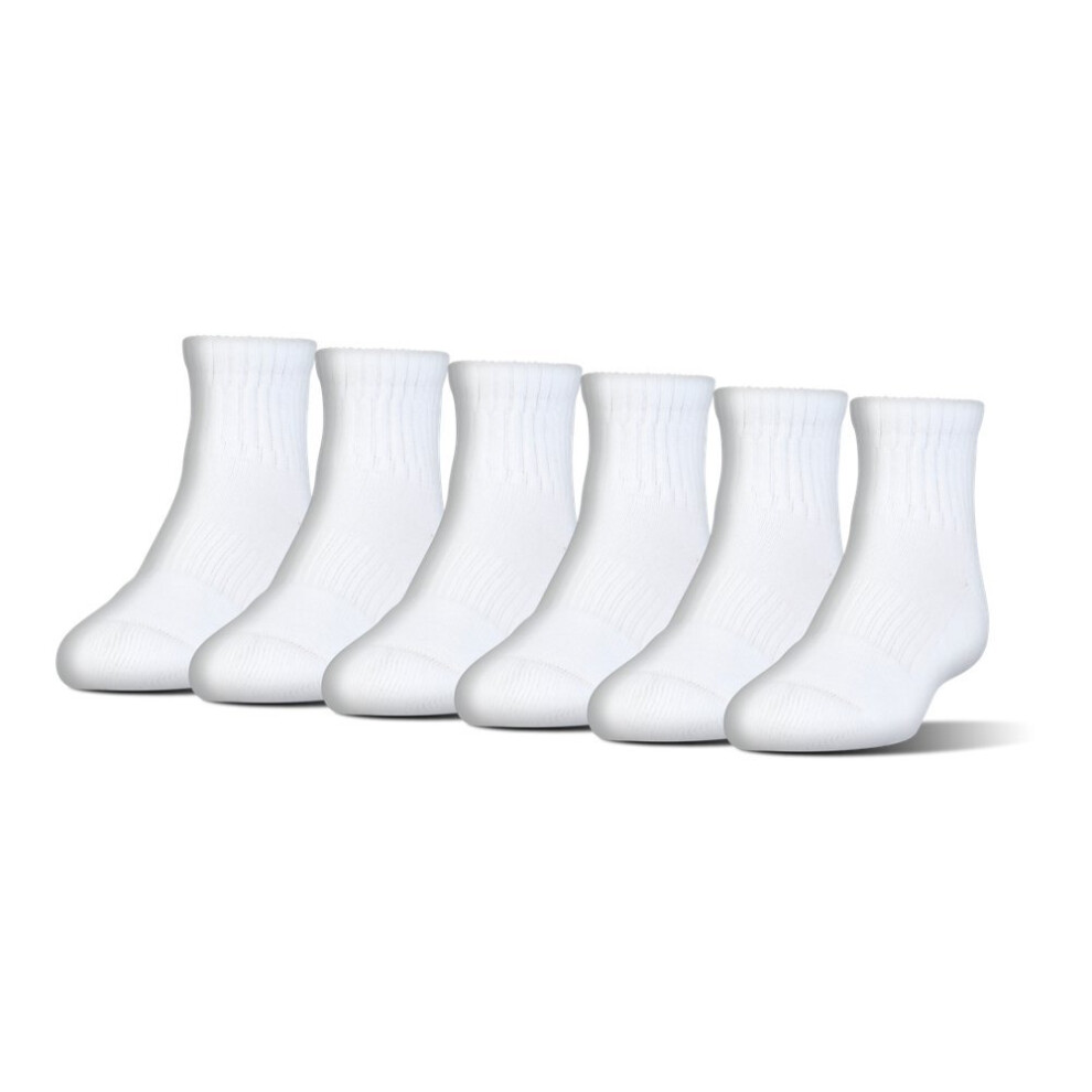 Under Armour Unisex-Adult Cotton Quarter Socks  Multipairs  White/Gray