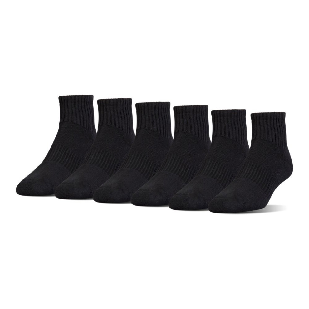 Under Armour Unisex-Adult Cotton Quarter Socks  Multipairs  Black/Gray