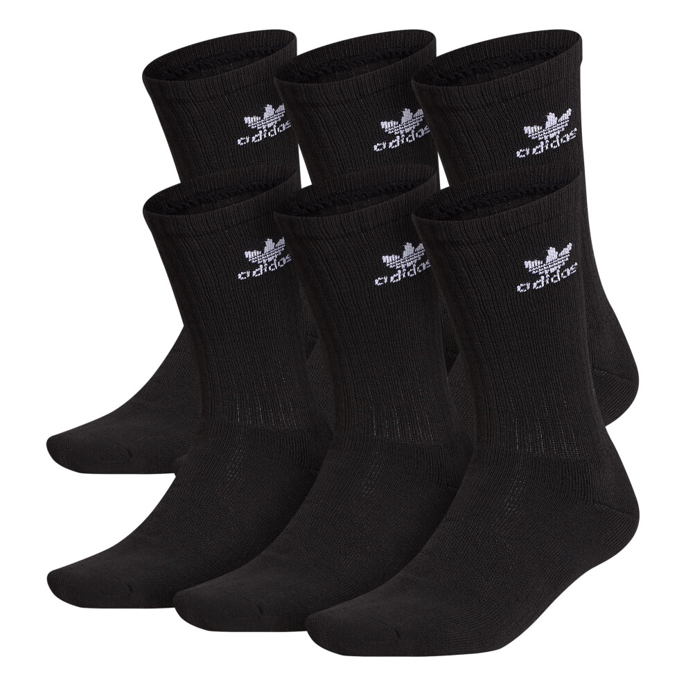 adidas Originals Trefoil Crew Socks (6-Pair)  Black  Large