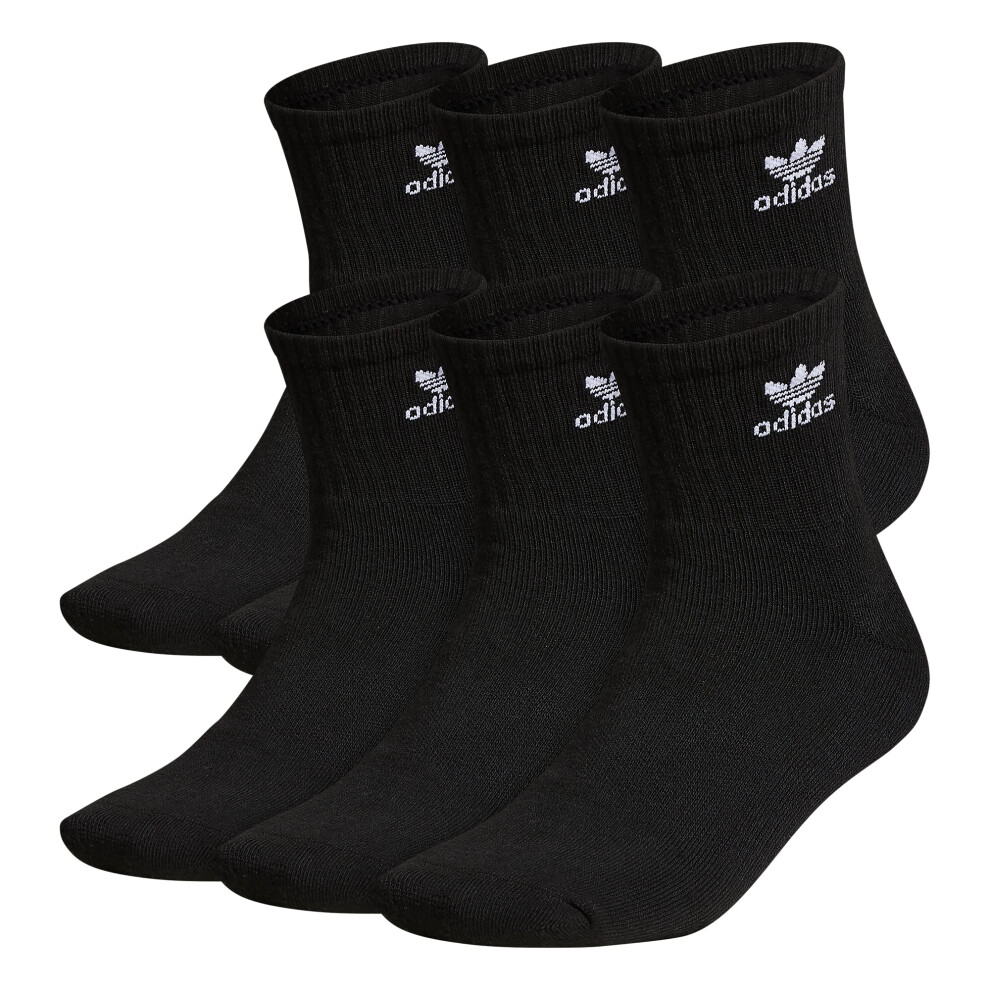 adidas Originals Trefoil Quarter Socks (6-Pair)  Black  Large