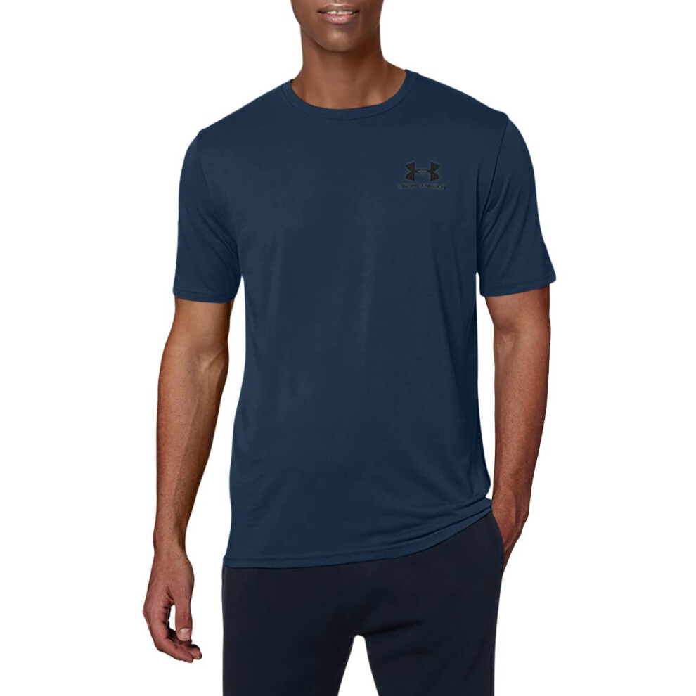 Under Armour Men's Ua Sportstyle Left Chest Short Sleeve Shirt Md Navy Blue