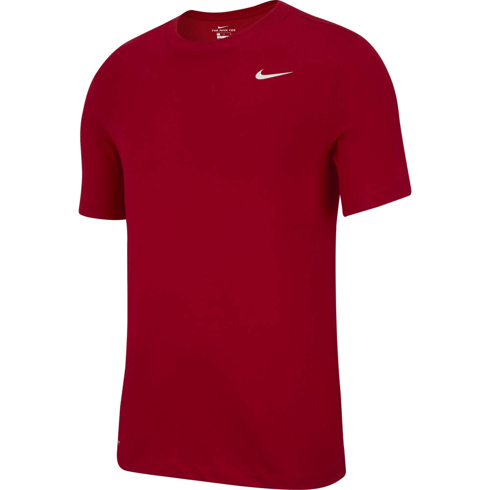 Nike Men's Dry Tee Drifit Cotton Crew Solid  Gym Red/White  Medium