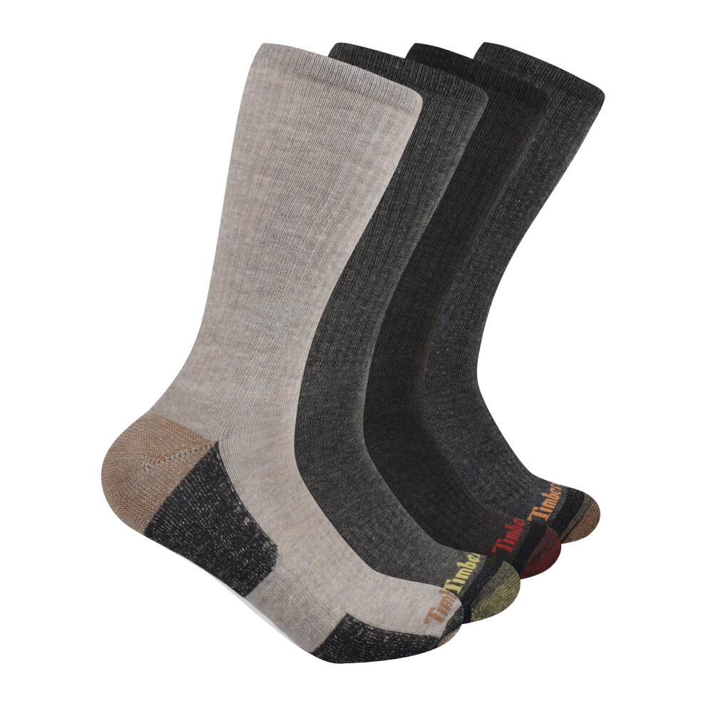 Timberland 4-Pack Comfort Crew Socks  Brown  Men's 6-12