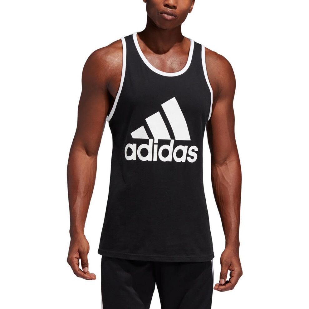 adidas Men's Badge of Sport Classic Tank  Black/White  Medium