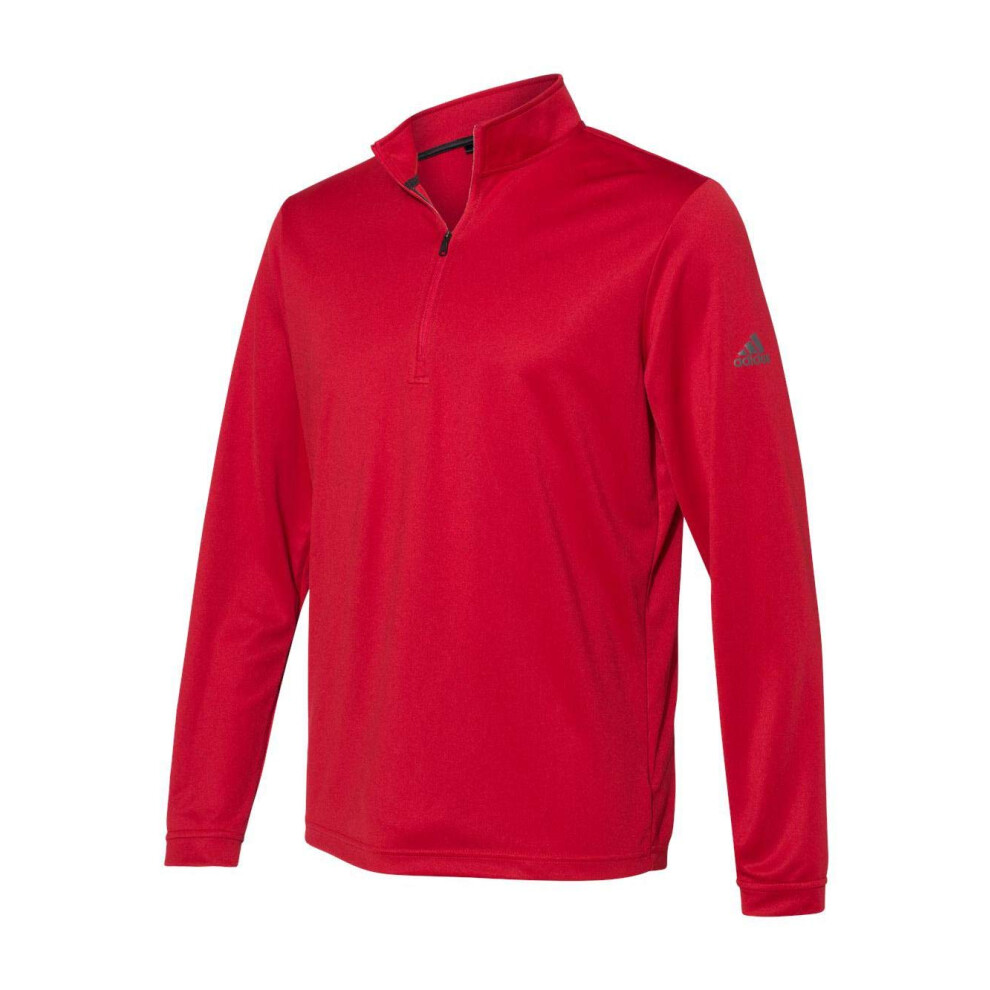 Adidas Mens Lightweight Quarter-Zip Pullover (A401) - Power Red  Mediu