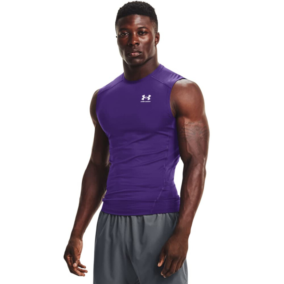 Under Armour Men's Armour HeatGear Compression Sleeveless T-Shirt  Pur