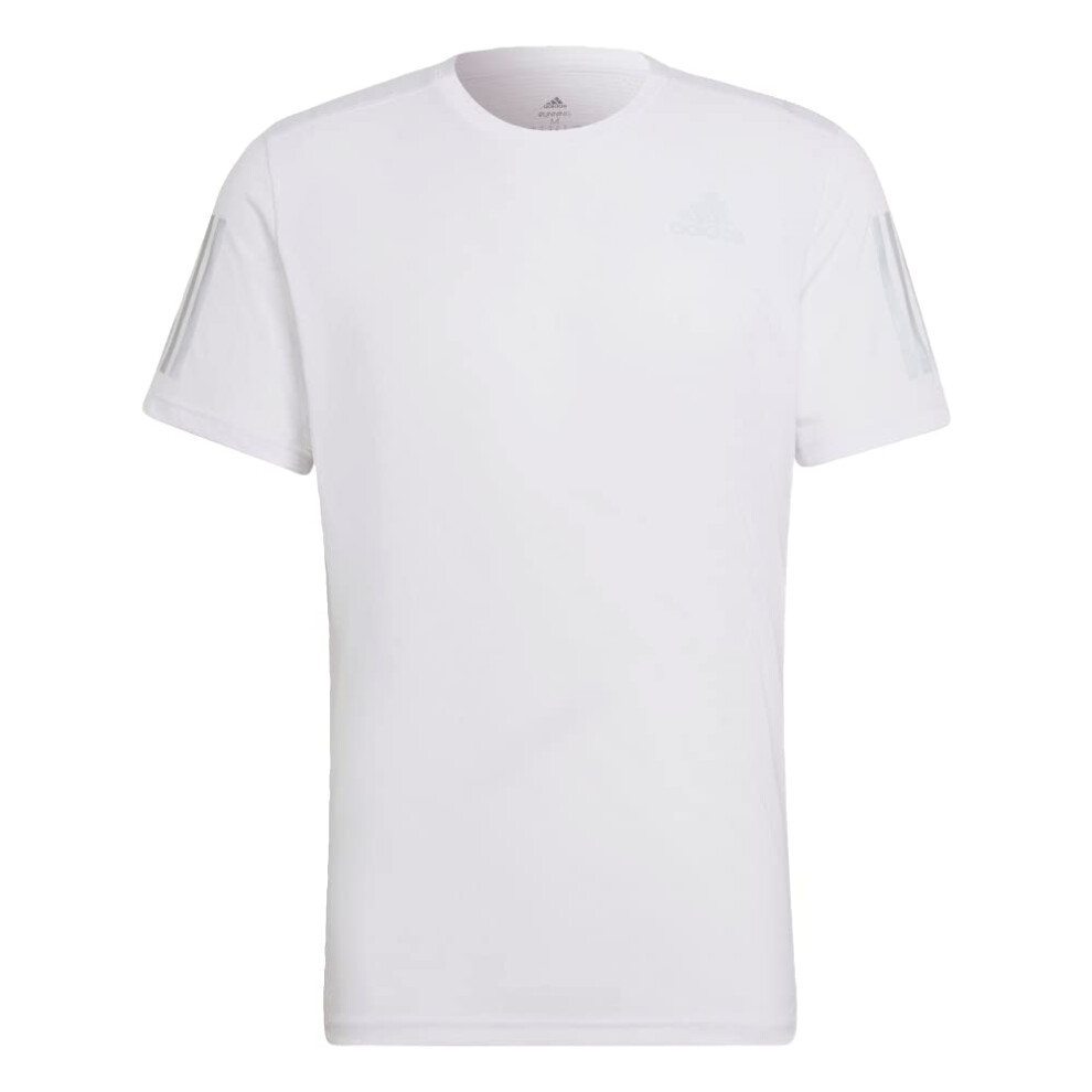 adidas Men's Own The Run Tee  White/Reflective Silver  Large