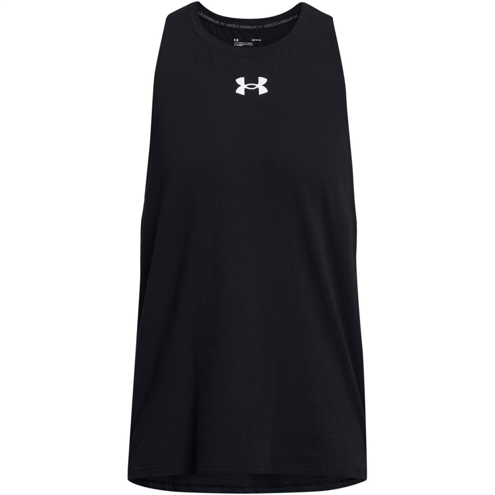 Under Armour Men's Baseline Cotton Tank  Black (003)/Mod Gray  Small