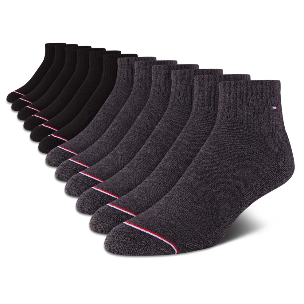 Tommy Hilfiger Men's Socks - Cushion Quarter Cut Ankle Socks (12 Pack)