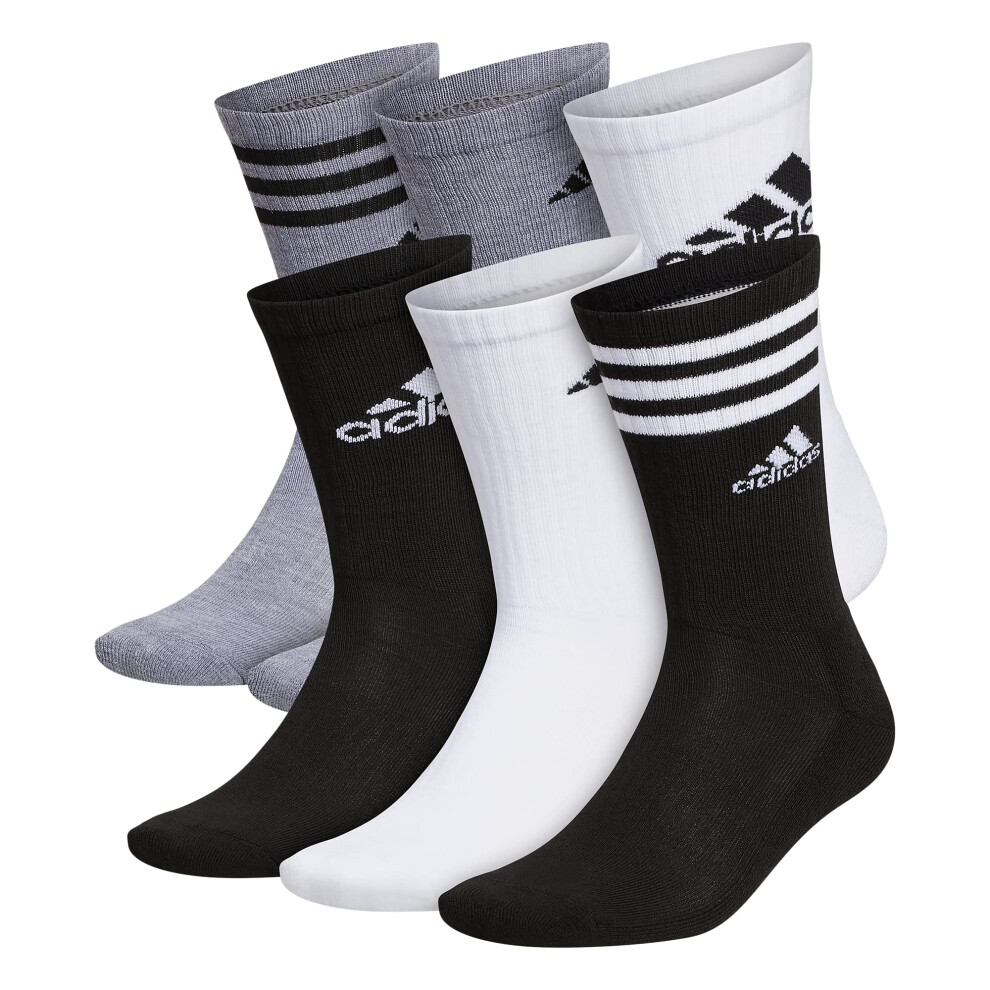 adidas Men's Athletic Cushioned Crew Socks with Arch Compression for a