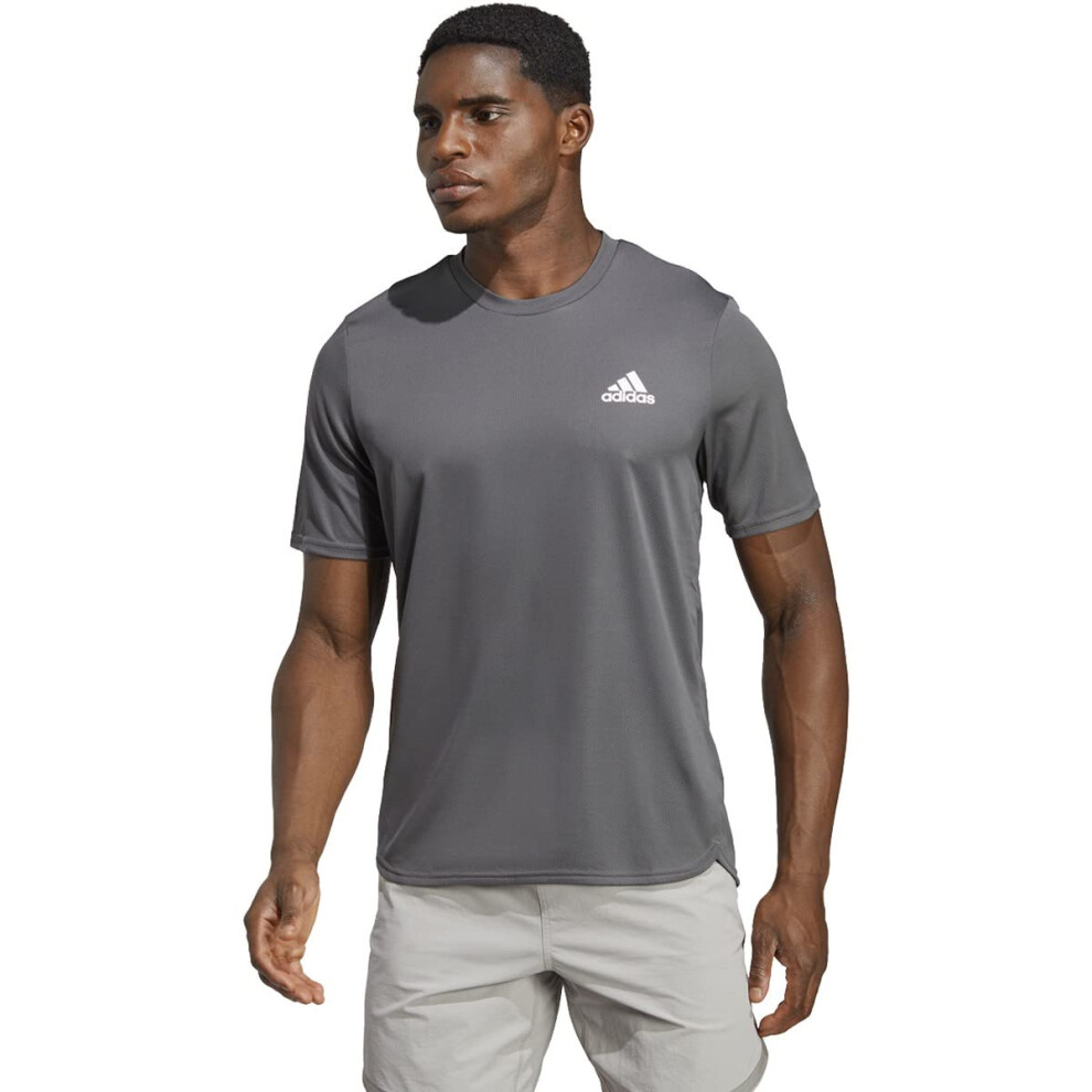 adidas Men's Designed 4 Movement T-Shirt  Grey/White  Small