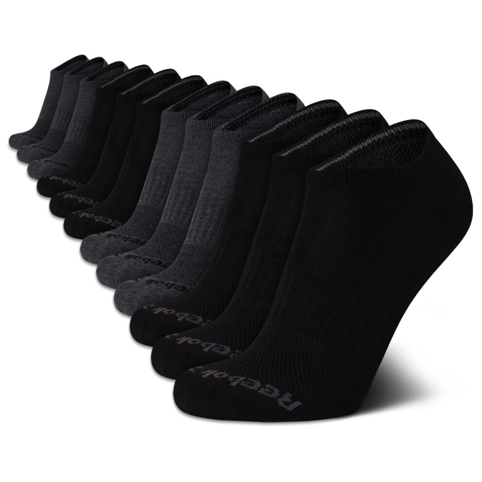 Reebok Men's Socks - Athletic Low Cut Ankle Socks (12 Pack)  Size 6-12