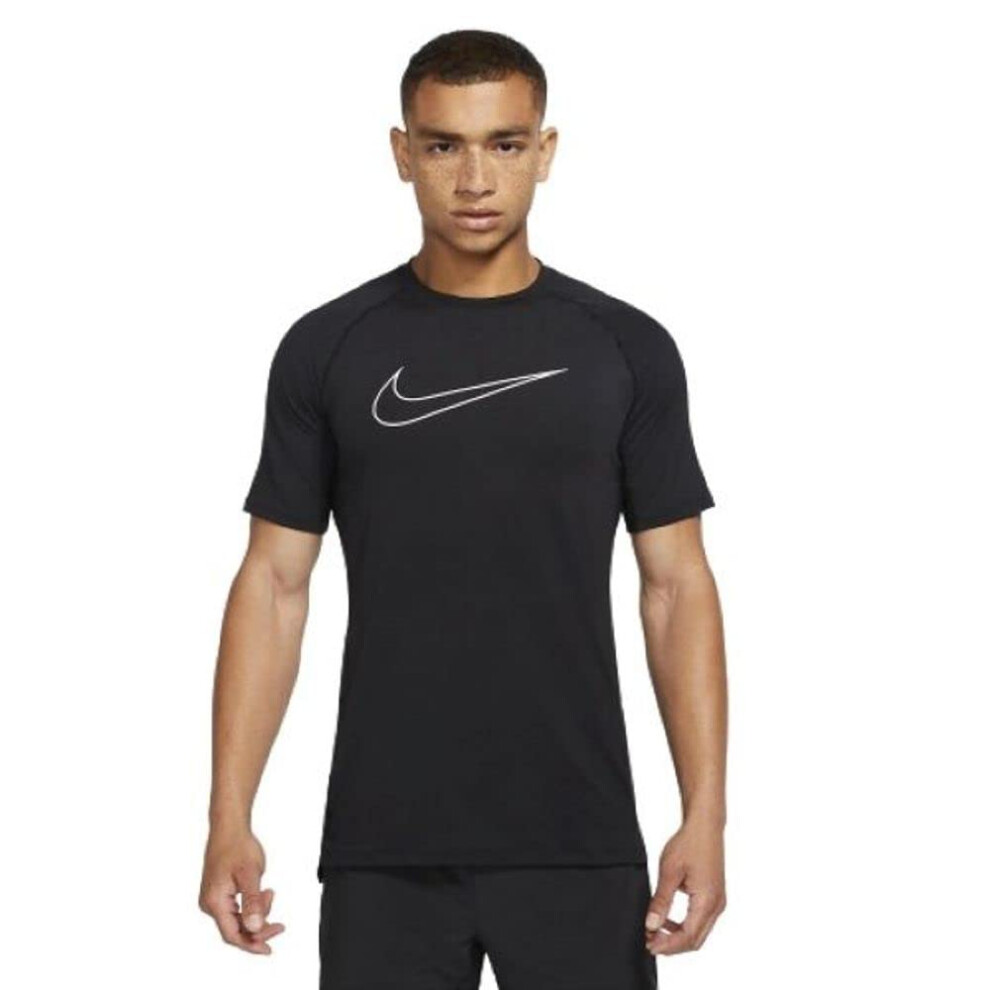 Nike Pro Dri-FIT Men's Slim Fit Short-Sleeve Dri-Fit Top (Black/White