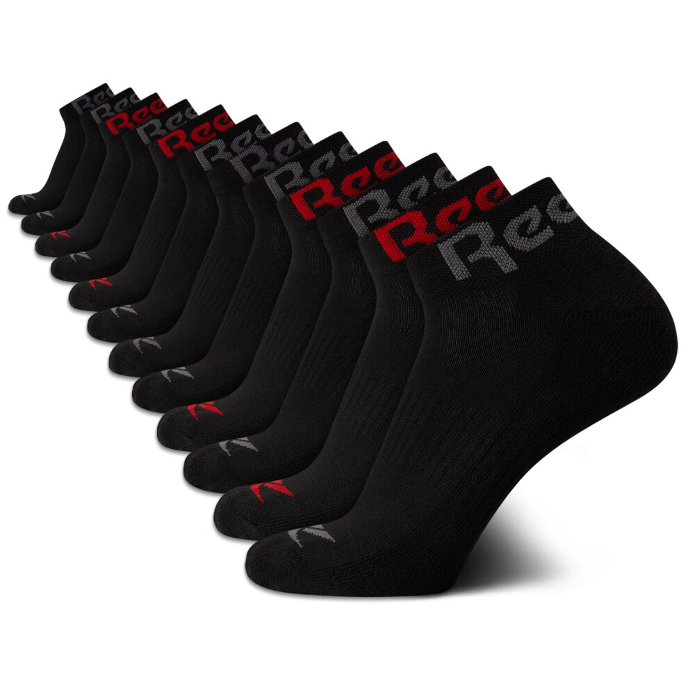 Reebok Men's Athletic Socks Performance Cushion Quarter Socks (12 Pack