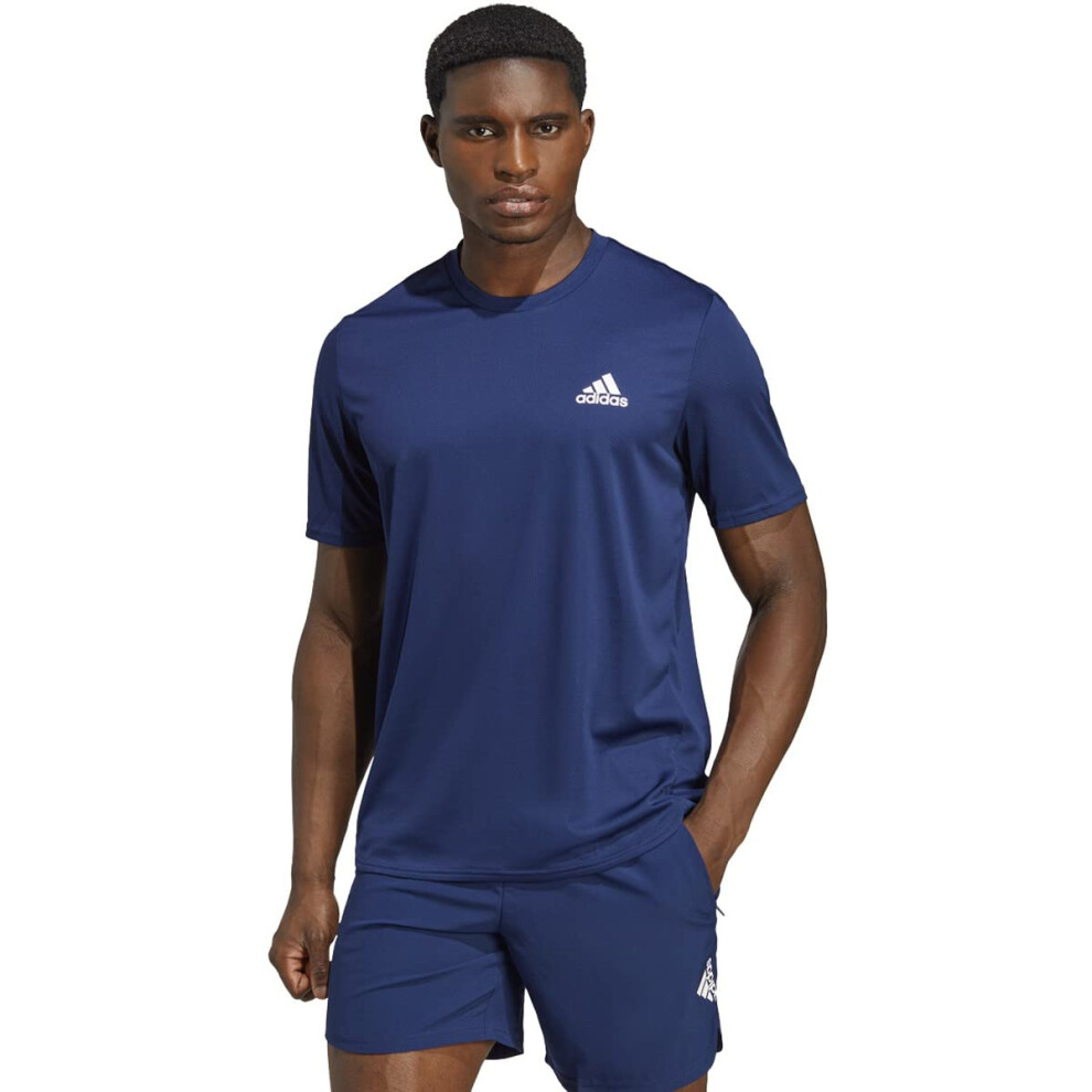 adidas Men's Designed 4 Movement T-Shirt  Dark Blue/White  Medium