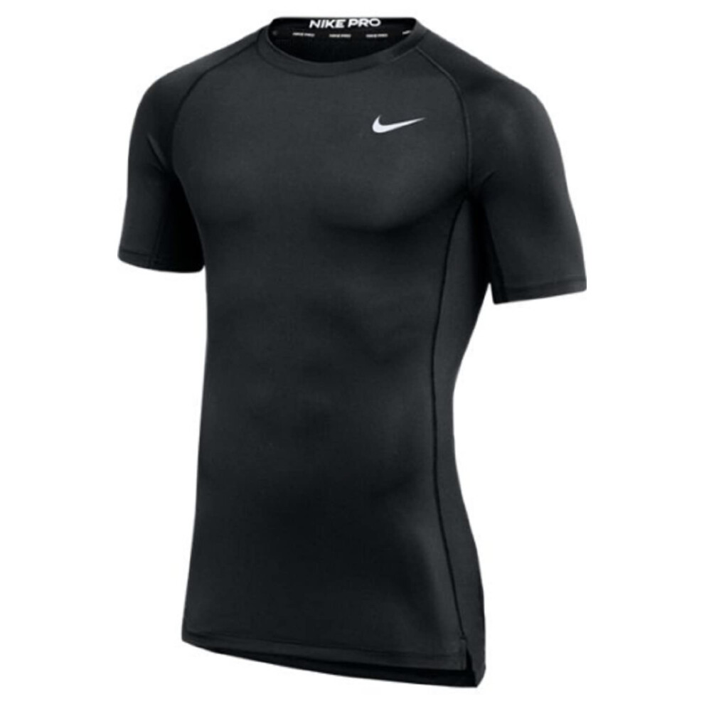 Nike Mens Pro Fitted Short Sleeve Training Tee (Medium Black)