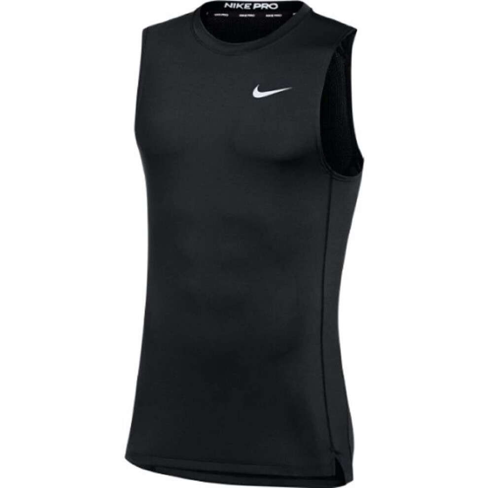 Nike Mens Pro Sleeveless Fitted Training Tee (Large  Black)