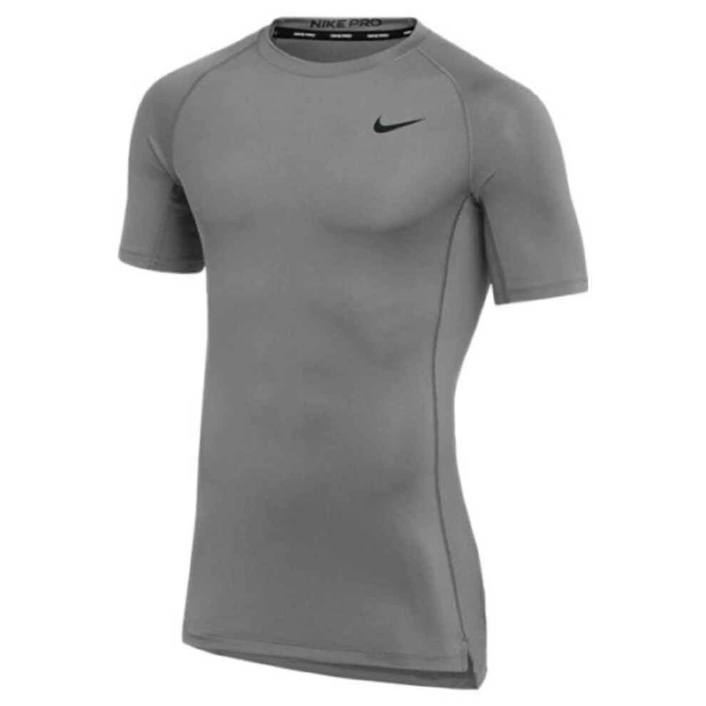 Nike Mens Pro Fitted Short Sleeve Training Tee (Medium Grey)