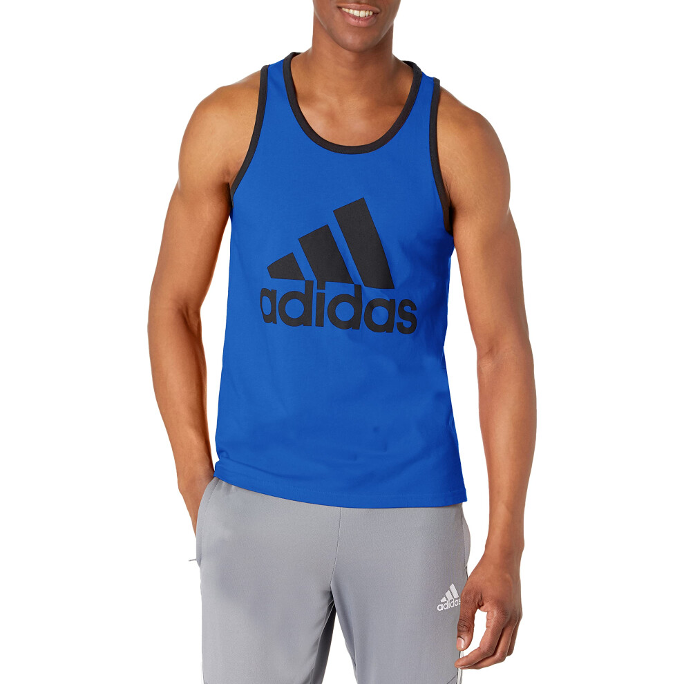 adidas Men's Badge of Sport Classic Tank  Team Royal Blue/Black  Small