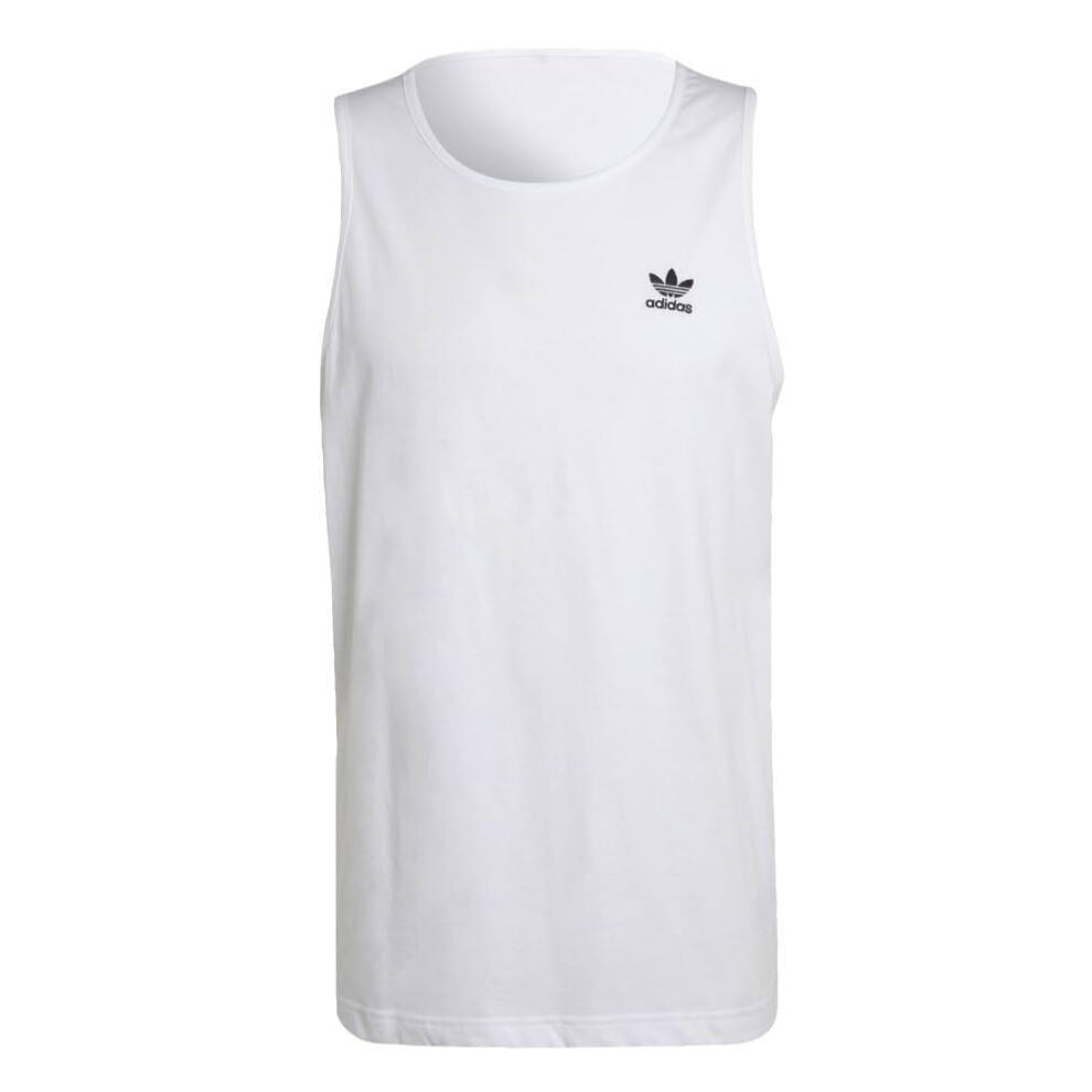 adidas Originals Men's Trefoil Essentials Tank Top  White  Small