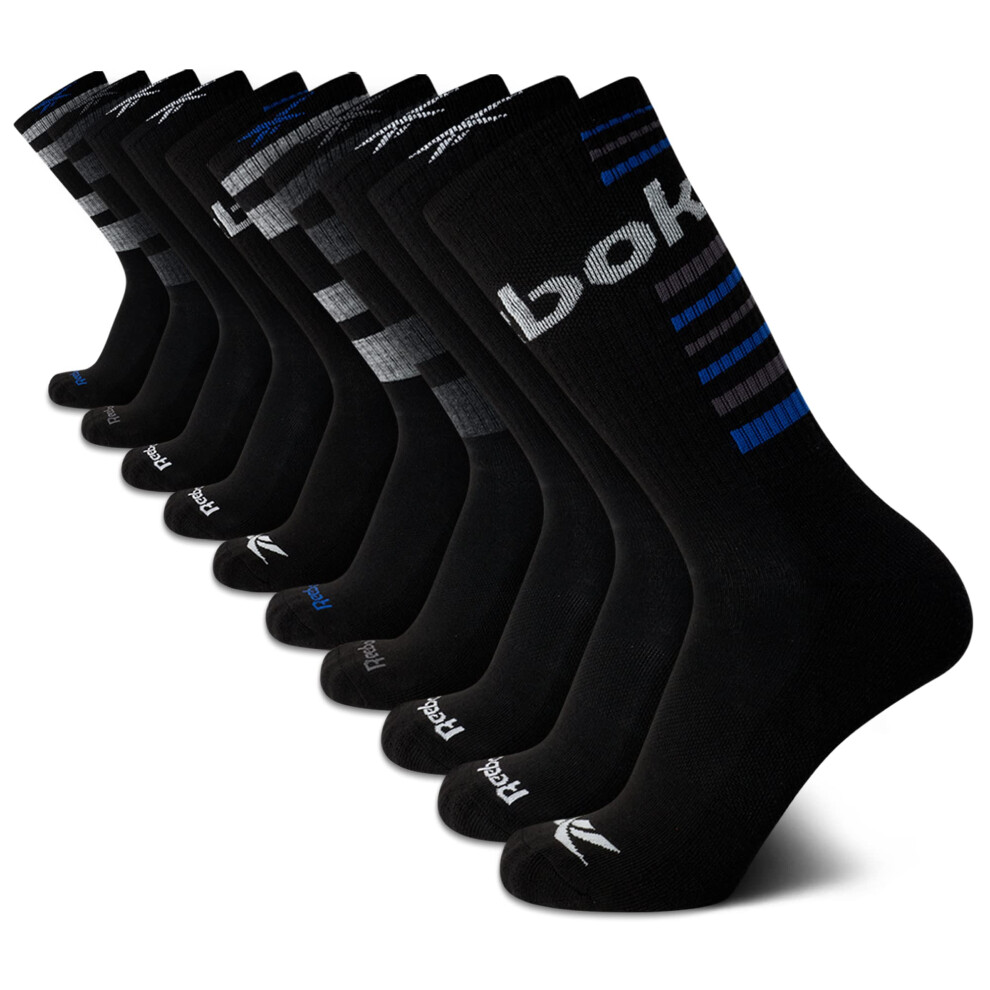 Reebok Mens Socks Athletic Cushion Crew Socks(10 Pack)  Size 6-12.5  B