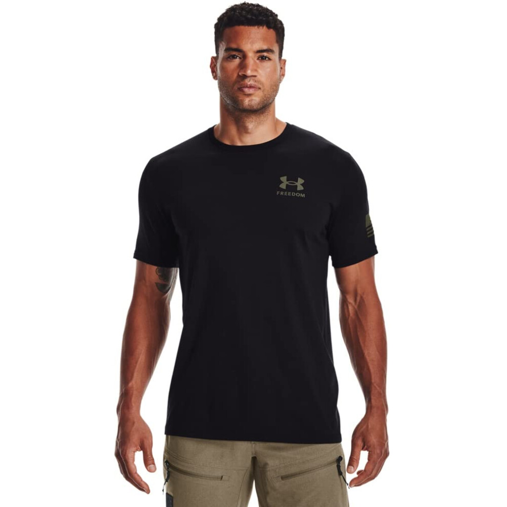 Under Armour Men's New Freedom Flag T-Shirt  Black (004)/Marine Od Gre