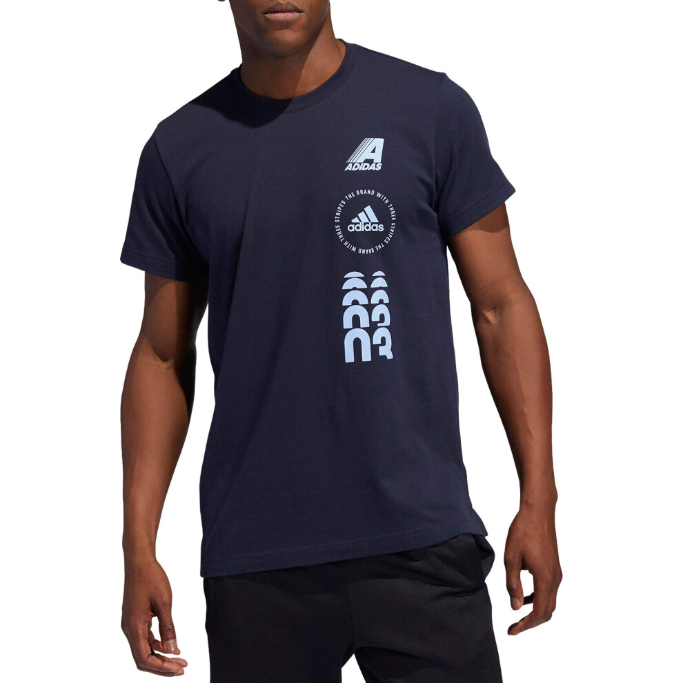 adidas Men's Hyperstack Graphic T-Shirt (Legend Ink  Small)