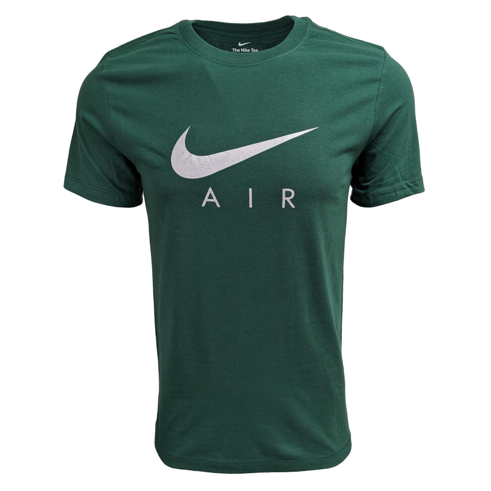 Nike Men's Swoosh Air Crewneck T-Shirt (Medium  Evergreen/Silver)