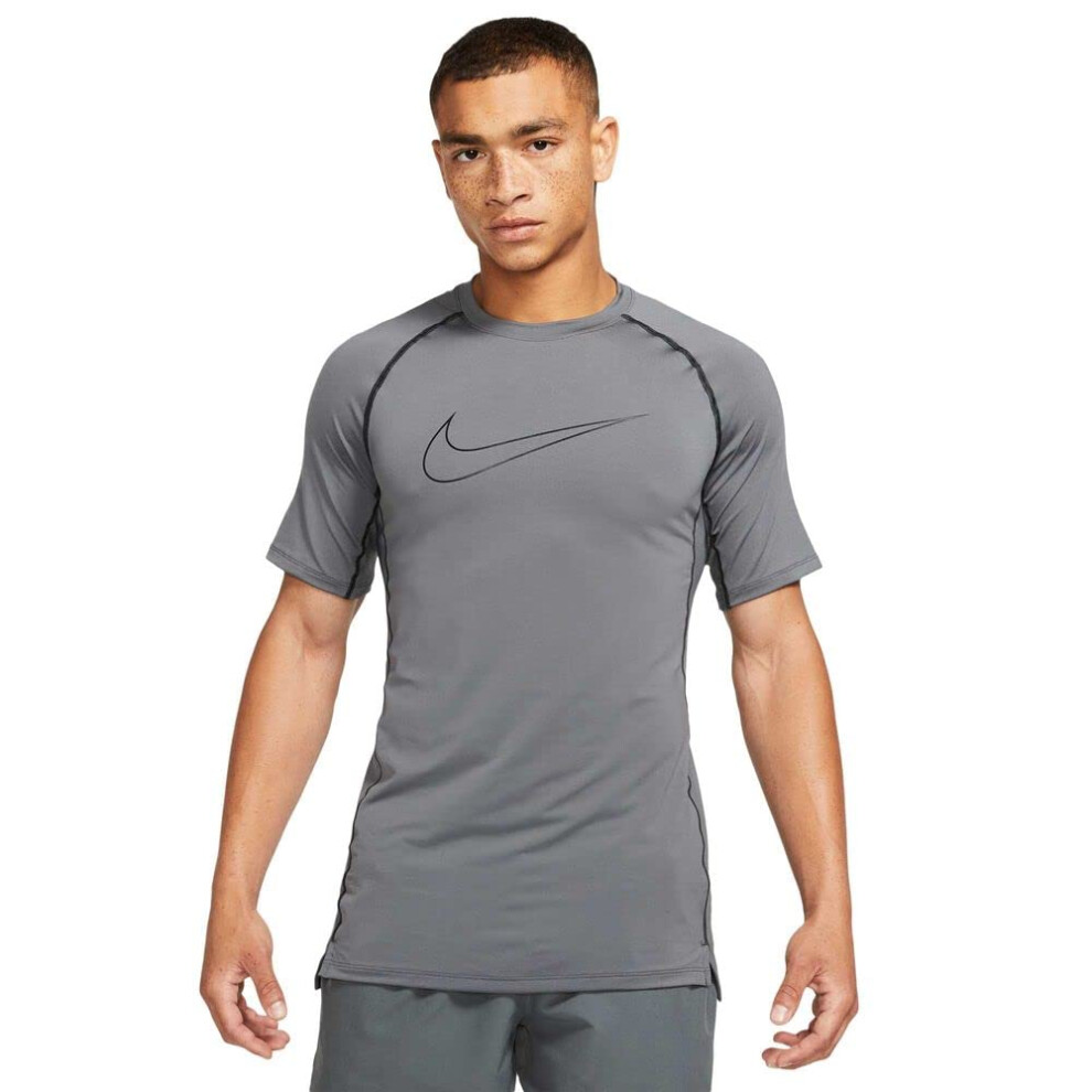 Nike Pro Dri-FIT Men's Slim Fit Short-Sleeve Dri-Fit Top (as1  Alpha