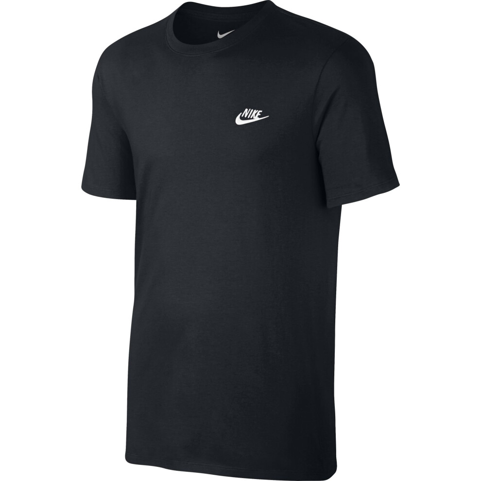 NIKE Sportswear Men's Club Embroidered Futura Tee  Black/White  Small