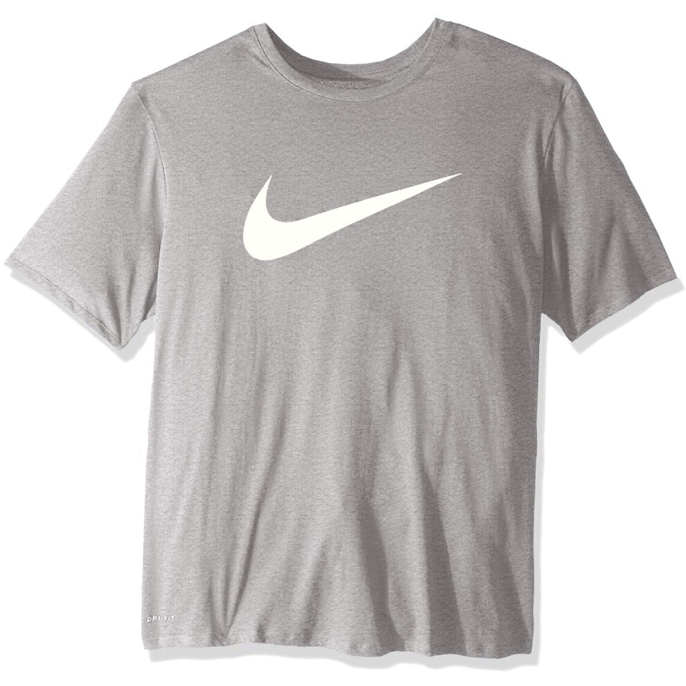 Nike Sportswear Men's Swoosh Tee (Grey/White  Large)