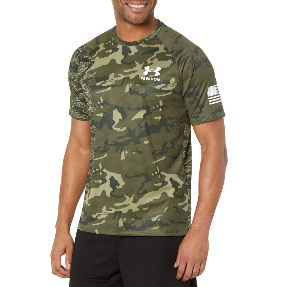 UA Freedom Flag Tech T-Shirt - Marine OD Green - Large