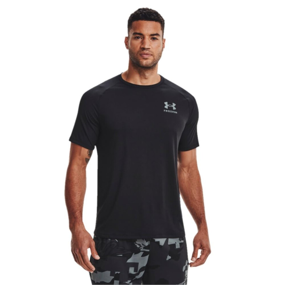 Under Armour Men's Freedom Tech Short Sleeve T-Shirt  Black (001)/Pitc