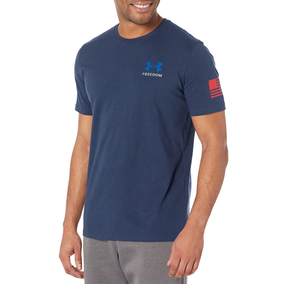 Under Armour Men's New Freedom Banner T-Shirt  (408) Academy/Royal/Red