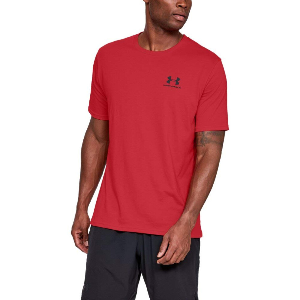 Under Armour Men's UA Sportstyle Left Chest Short Sleeve Shirt LGT Red