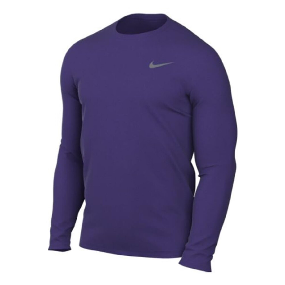 Nike Men's Team Legend Long Sleeve Tee Shirt (Medium  Purple)