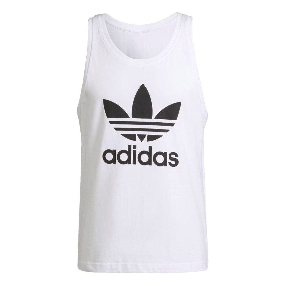 adidas Originals Men's Adicolor Trefoil Tank Top  White/Black  Medium