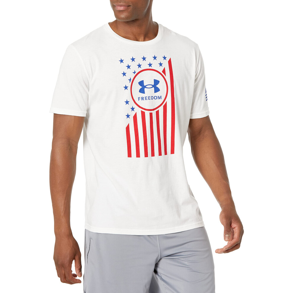 Under Armour Men's New Freedom Chest Flag T-Shirt  White (100)/Steel