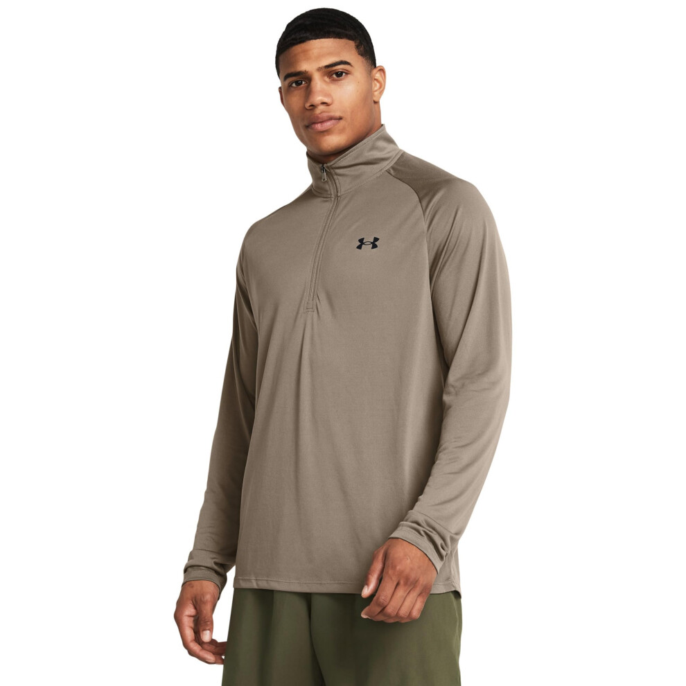 Under Armour Men's Tech 2.0 1/2 Zip-Up T-Shirt  (200) Taupe Dusk / / B