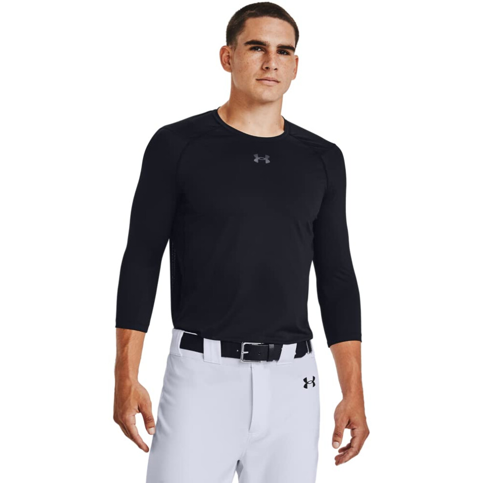 Under Armour Men's IsoChill 3/4 Sleeve Shirt  (001) Black/Jet Gray/Jet