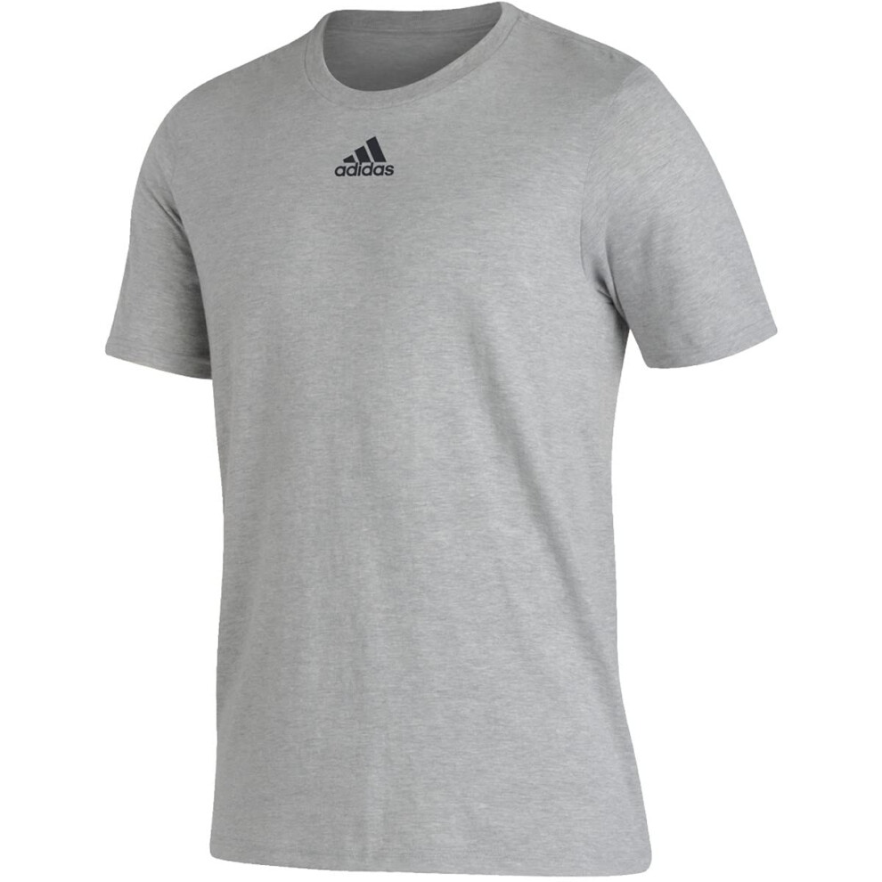 adidas Mens SS Pregame Bos Tee Medium Grey Heather MD